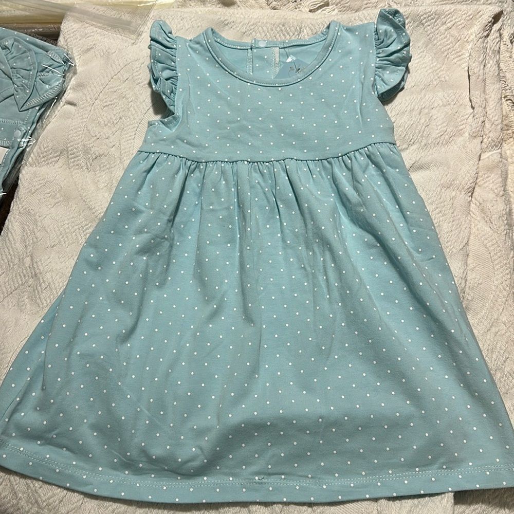 NEW Polka Dot Sleeveless Cotton Flutter Sleeve Summer Dress READ DESCRIPTION
